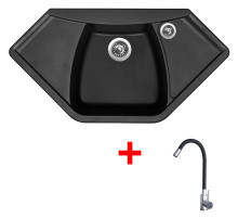 Sinks NAIKY 980 Pureblack + Elasta nerez/černá 